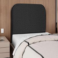 Cabeceira Solteiro 100 Cm Com Frame Alana Linho Preto Artte Preto - 2