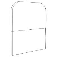 Cabeceira Solteiro 100 Cm Com Frame Alana Linho Preto Artte Preto