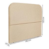 Cabeceira Casal 140 Cm Com Frame Alana Linho Bege Artte Bege - 3