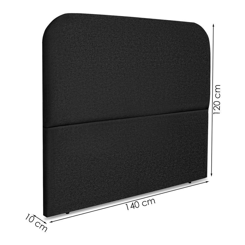 Cabeceira Casal 140 Cm Com Frame Alana Linho Preto Artte Preto - 3