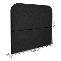Cabeceira Casal 140 Cm Com Frame Alana Linho Preto Artte Preto - 3