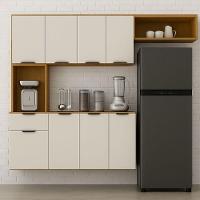 Cozinha Compacta Aura 8 Portas Com Nicho Integrado Cinamomo/off White - 1