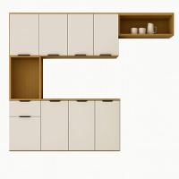 Cozinha Compacta Aura 8 Portas Com Nicho Integrado Cinamomo/off White - 2