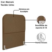 Cabeceira Solteiro 90 Cm Com Frame Alana Linho Marrom Artte Marrom - 8