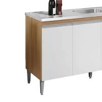 Balcao Para Pia Sem Tampo 145 Cm Tatiane Amendoa Branco Reajl Moveis Amendoa Branco - 6