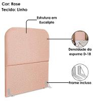 Cabeceira Solteiro 100 Cm Com Frame Alana Linho Rose Artte Rose - 5