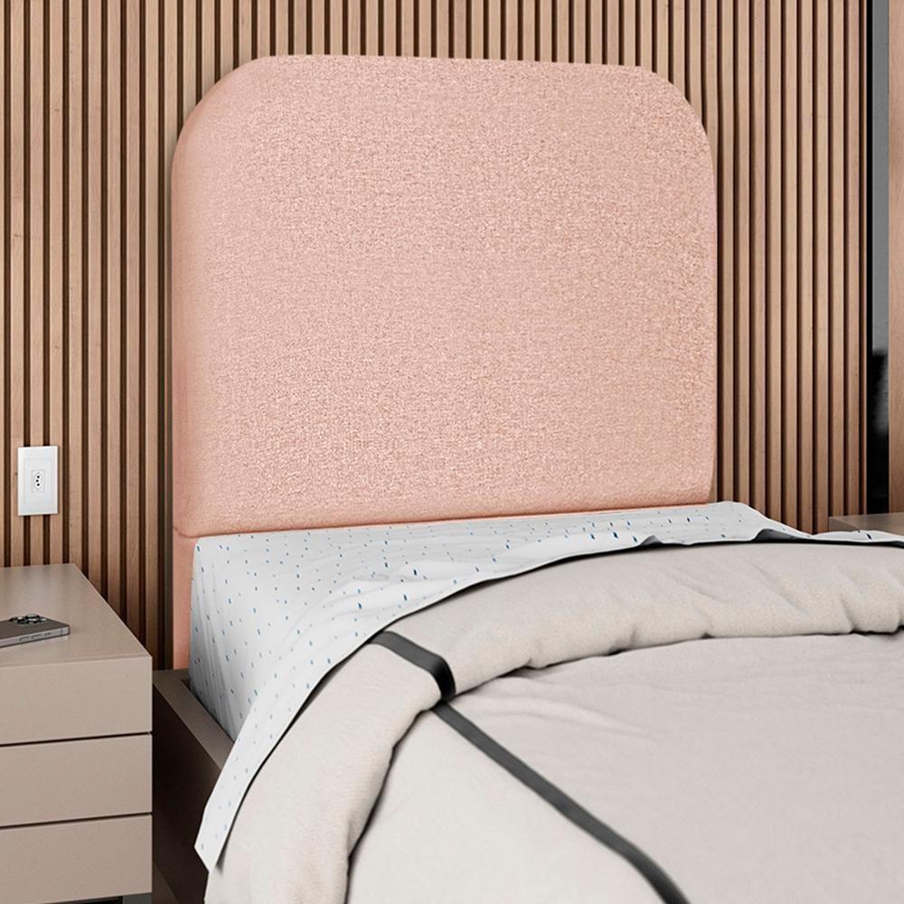 Cabeceira Solteiro 90 Cm Com Frame Alana Linho Rose Artte Rose - 2