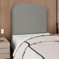 Cabeceira Solteiro 90 Cm Com Frame Alana Linho Cinza Escuro Artte Cinza Escuro - 2