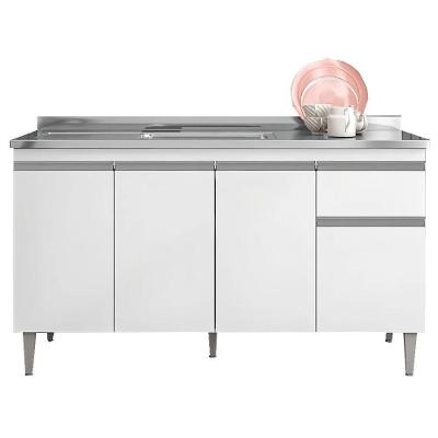 Balcao Para Pia Sem Tampo 145 Cm Tatiane Branco Reajl Moveis Branco