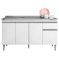 Balcao Para Pia Sem Tampo 145 Cm Tatiane Branco Reajl Moveis Branco - 1