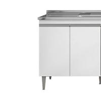 Balcao Para Pia Sem Tampo 145 Cm Tatiane Branco Reajl Moveis Branco - 6