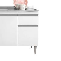 Balcao Para Pia Sem Tampo 145 Cm Tatiane Branco Reajl Moveis Branco - 7