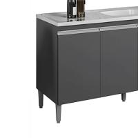 Balcao Para Pia Sem Tampo 145 Cm Tatiane Cinza Reajl Móveis Cinza - 6