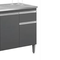 Balcao Para Pia Sem Tampo 145 Cm Tatiane Cinza Reajl Móveis Cinza - 7