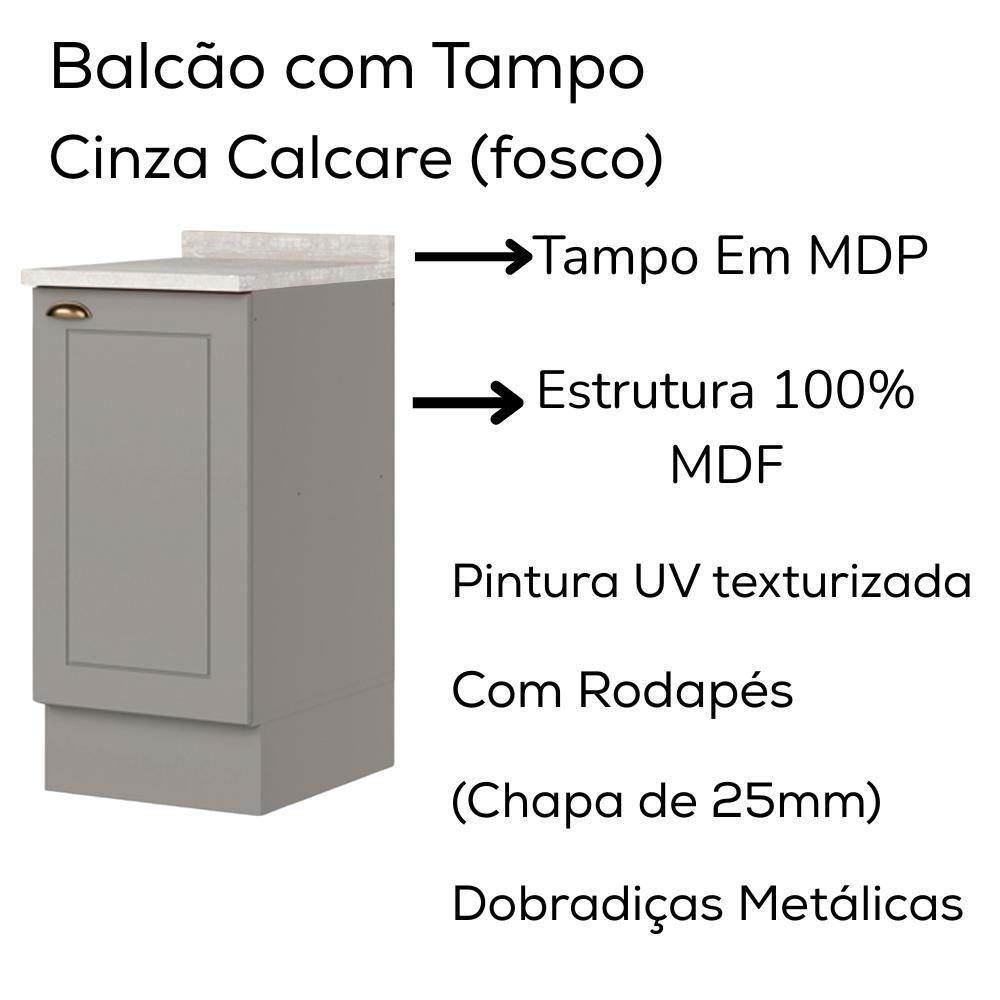 Bancada E Balcao Gourmet 146 Cm Ce818 Americana Cinza Calcare Henn Cinza Calcare - 5