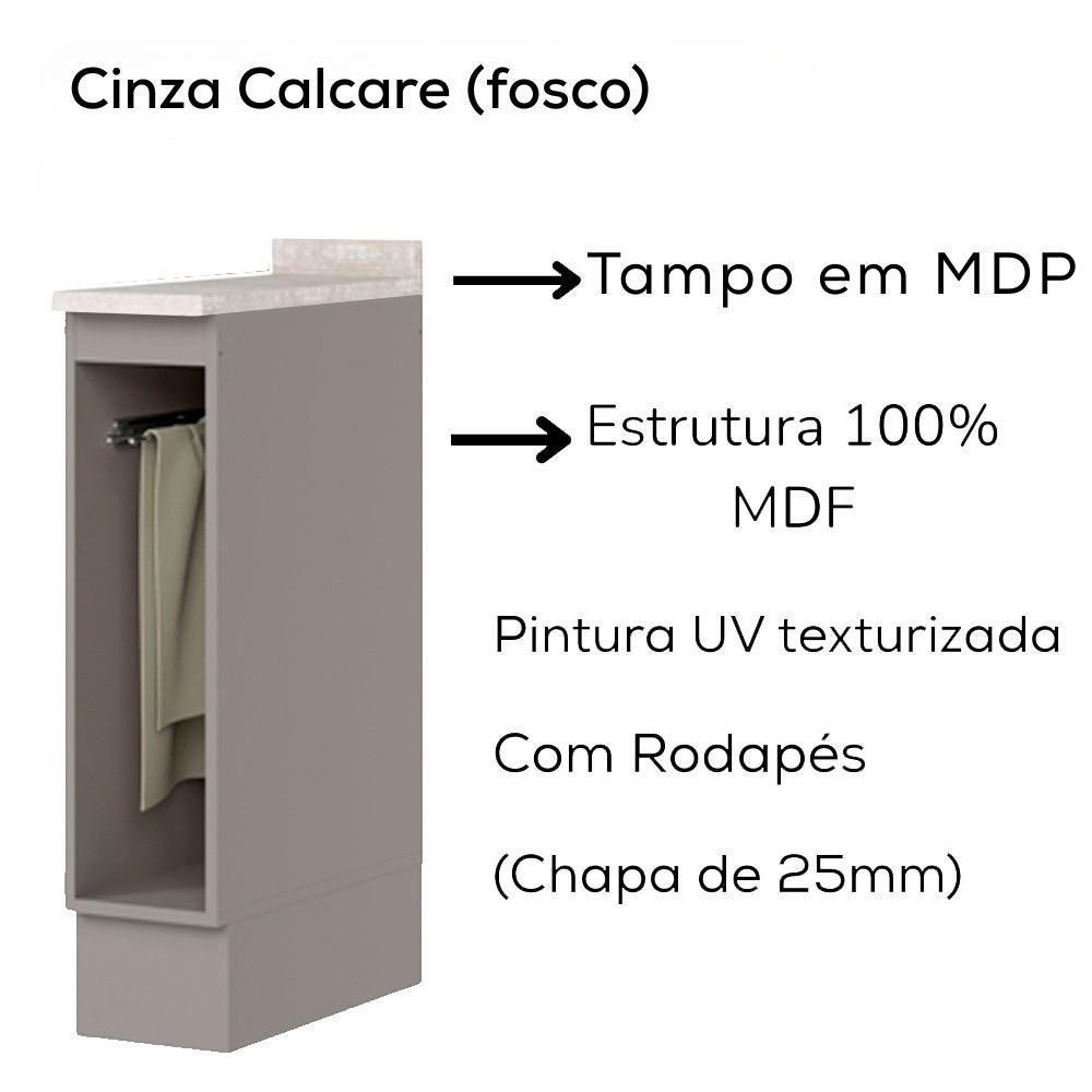 Bancada E Balcao Gourmet 146 Cm Ce818 Americana Cinza Calcare Henn Cinza Calcare - 6