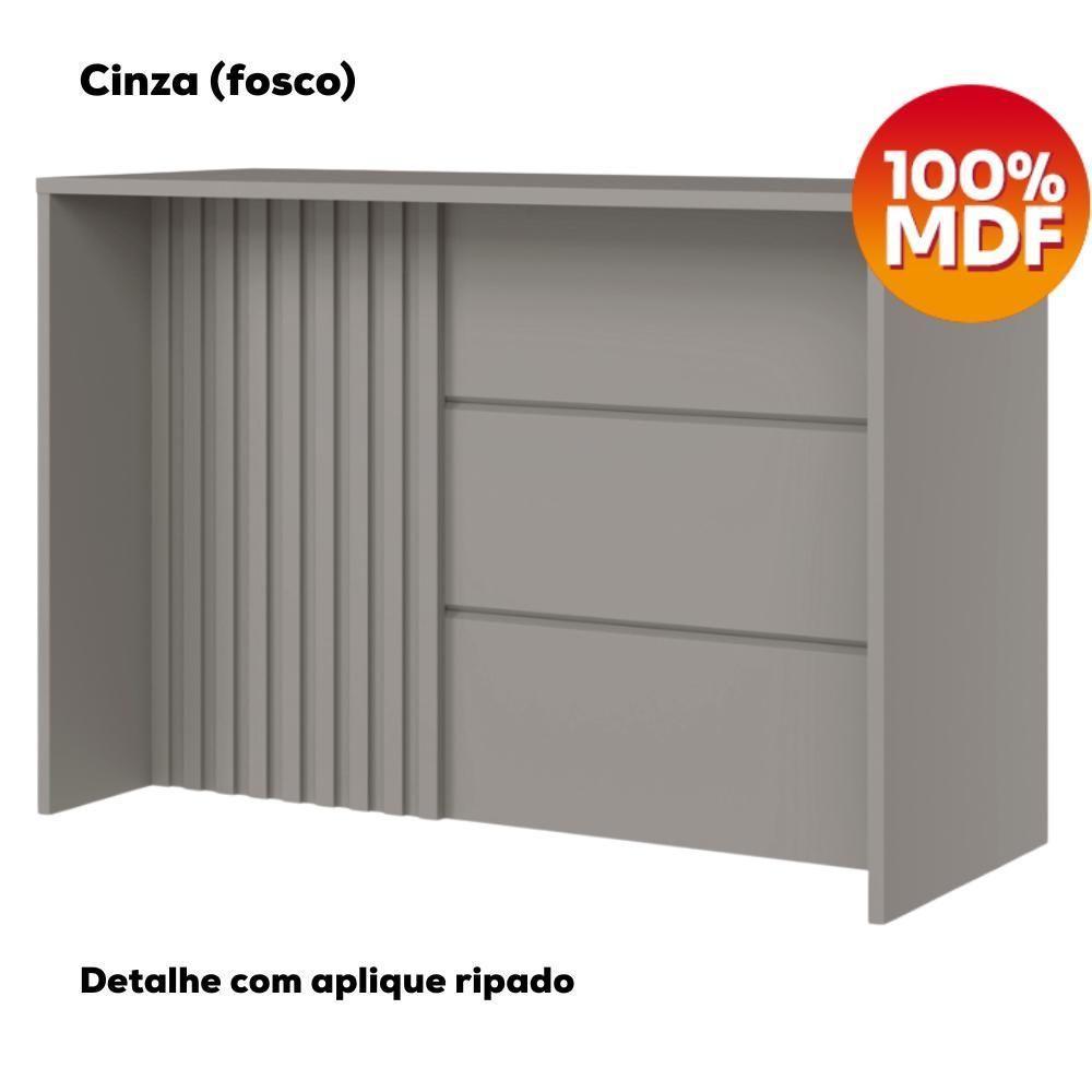 Bancada E Balcao Gourmet 146 Cm Ce818 Americana Cinza Calcare Henn Cinza Calcare - 7