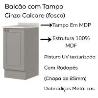 Bancada E Balcao Gourmet 146 Cm Ce818 Americana Cinza Calcare Henn Cinza Calcare - 5