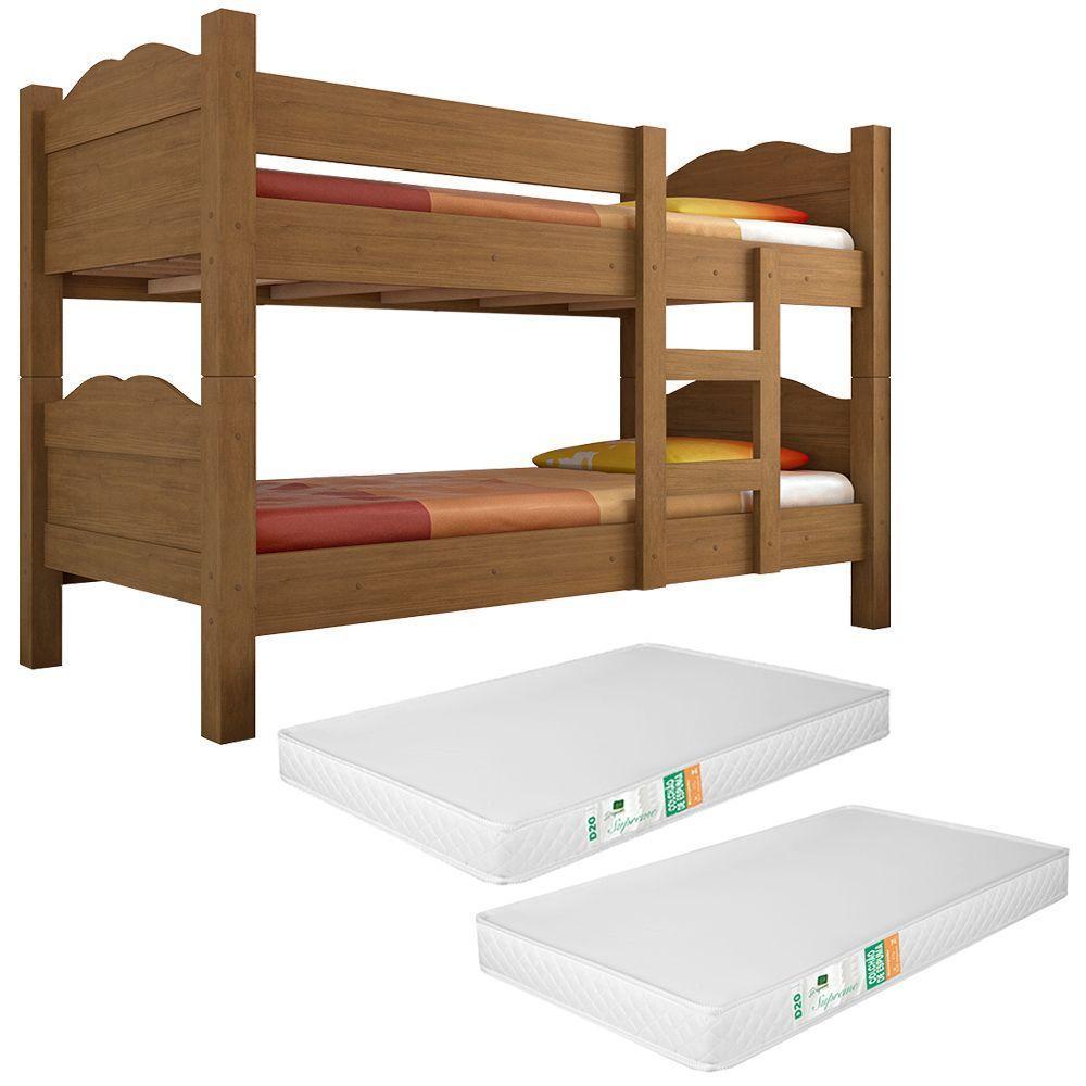 Beliche Reforçada Madrid Grades De Proteção E Cama Removível - Amêndoa Com 2 Colchões - 6