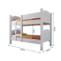 Beliche Reforçada Multifuncional Vira 2 Camas Madrid Com Grades De Proteção - Branco Com 2 Colchões