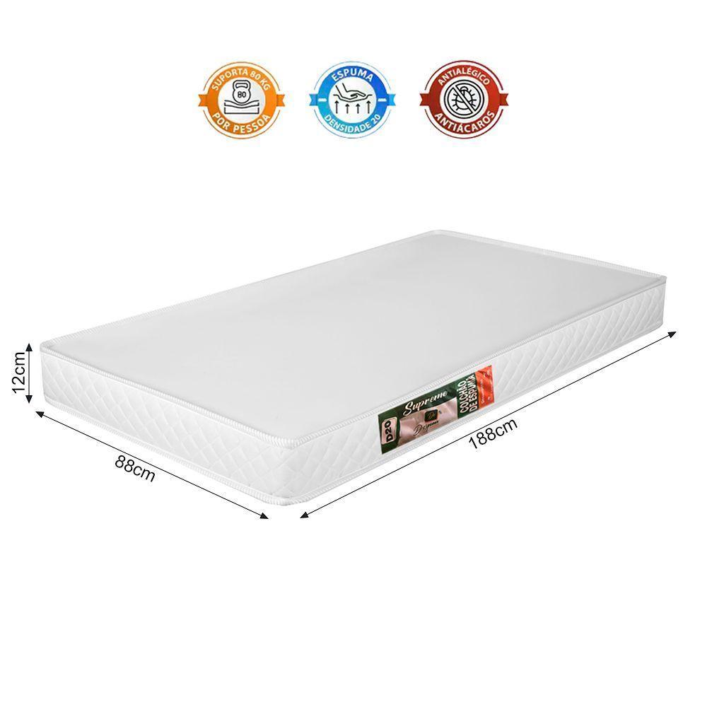 Beliche Reforçada Madrid Com Grades De Proteção E Cama Removível - Branco Com 2 Colchões - 2