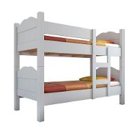 Beliche Reforçada Madrid Com Grades De Proteção E Cama Removível - Branco Com 2 Colchões