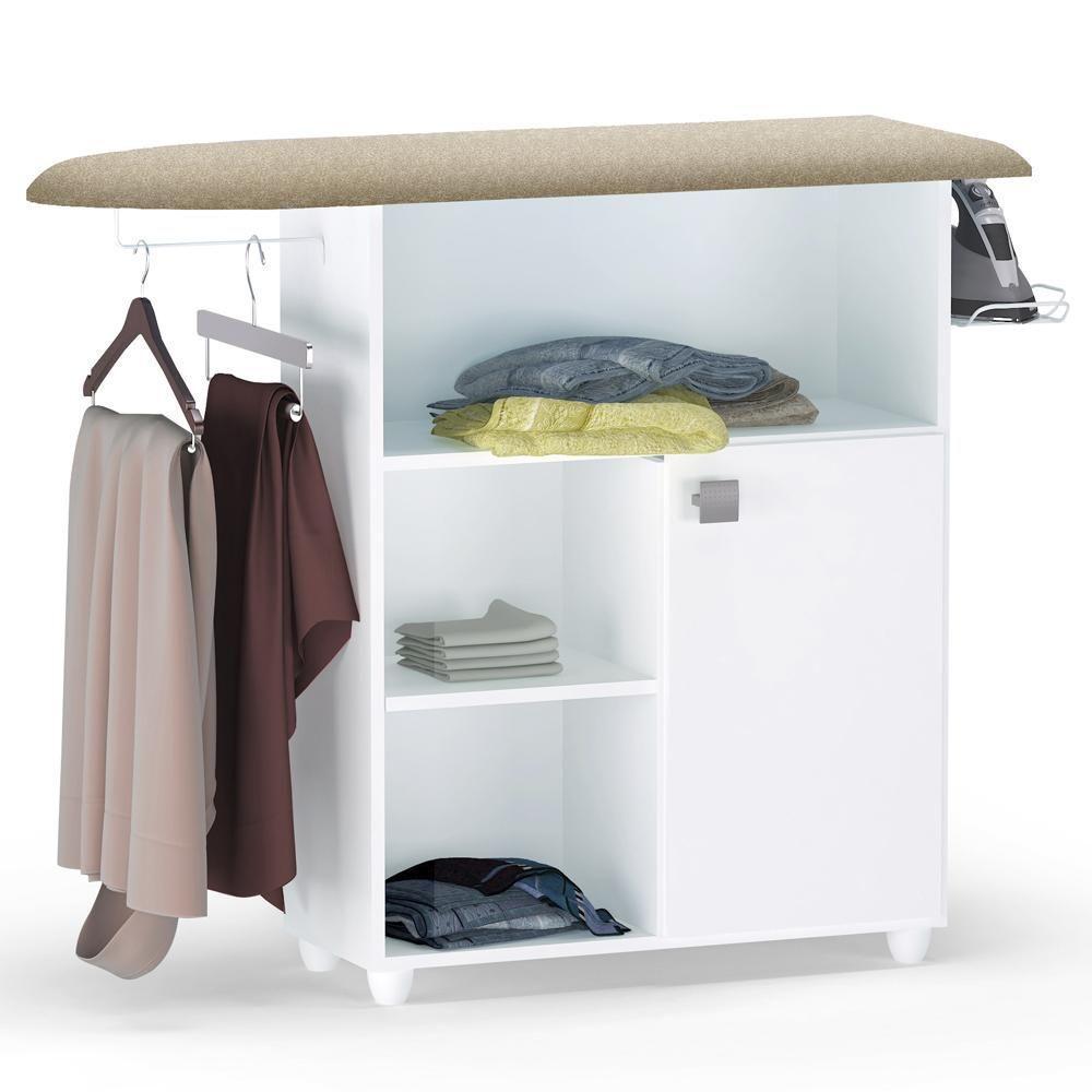 Tabua De Passar Roupa Mariana Com Balcao Branco Reajl Moveis Branco - 1