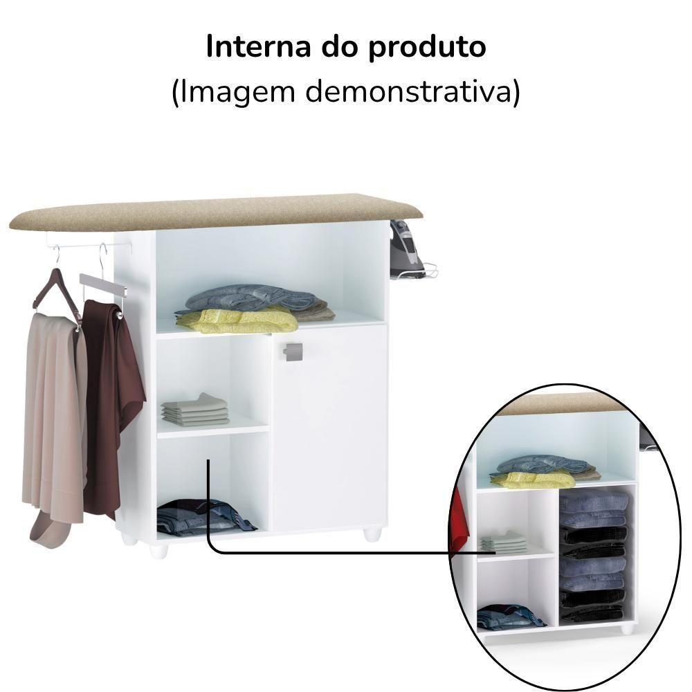 Tabua De Passar Roupa Mariana Com Balcao Branco Reajl Moveis Branco - 2