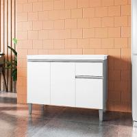 Balcao Com Tampo 120 Cm Tatiane Branco Reajl Moveis Branco - 5