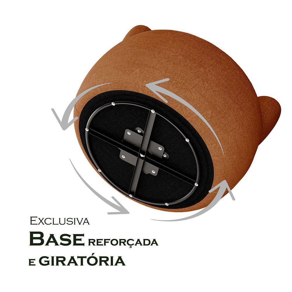 Kit 2 Poltronas Design Orgânico Moderno E Sofisticado Eloah Base Giratória Bouclé Italiano Terracota - 3