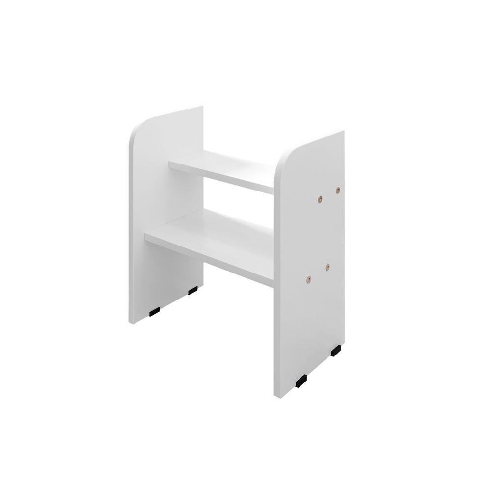 Cama Solteiro Com 2 Baus Organizador E Escada Mdf Luna Plus Branco - 5