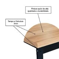 Mesa Escrivaninha Reforçada Tampo Engrossado Industrial 1,20m Canela/preto - 3