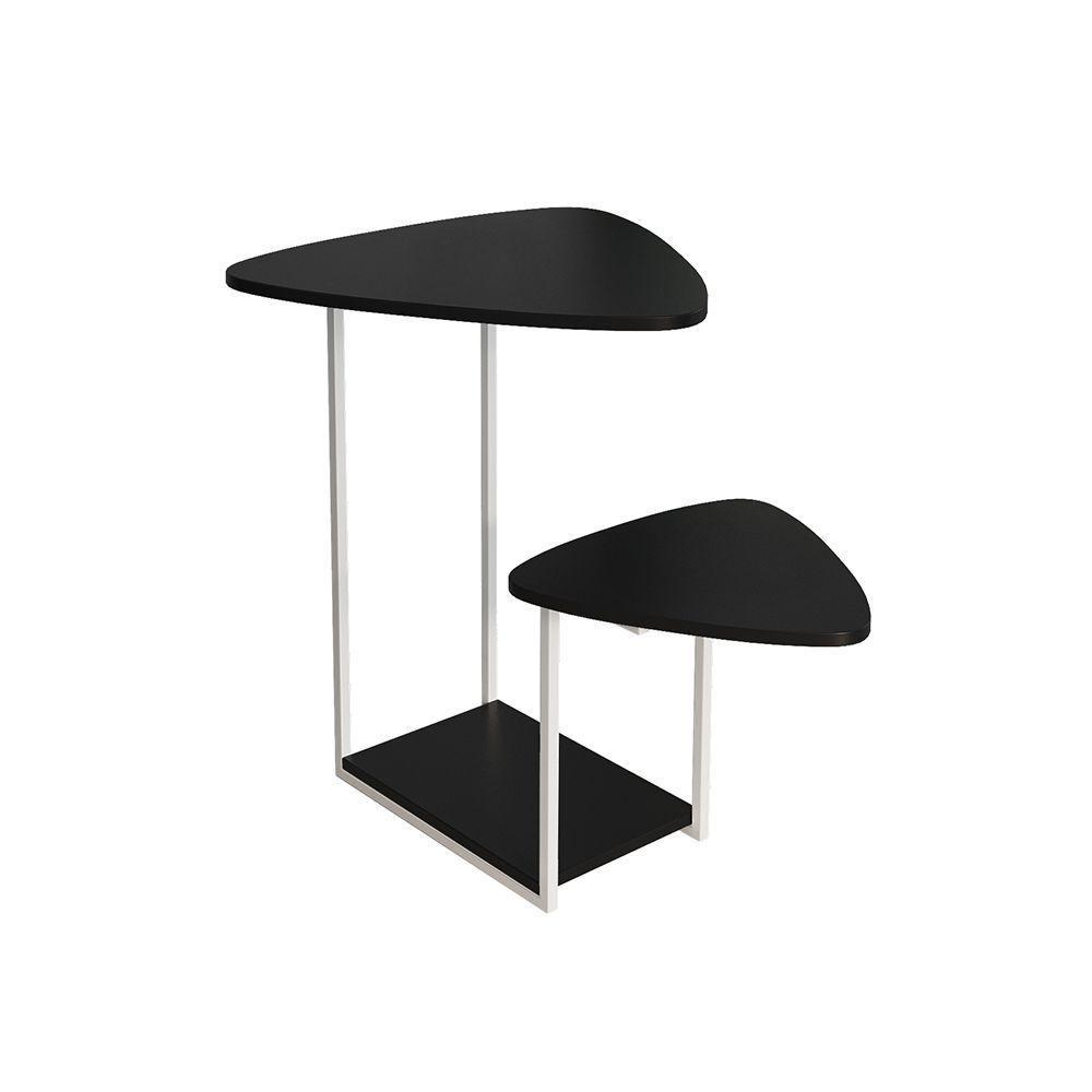 Mesal Lateral Cibele Tampo Esfiha Ferro Branco Tampo Preto - 3