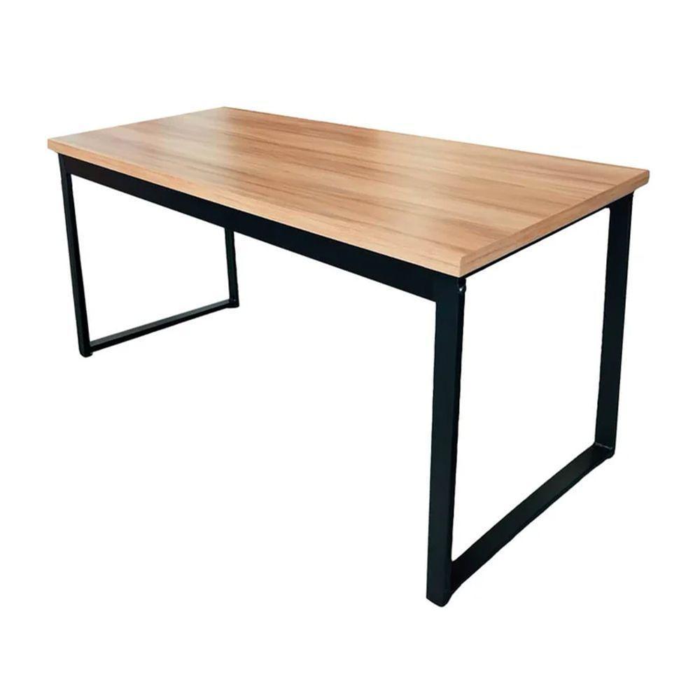 Mesa De Escritório Tampo Grosso Mdf E Ferro 1,20m Canela/preto - 2