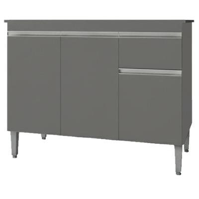 Balcao Com Tampo 120 Cm Tatiane Cinza Reajl Móveis Cinza