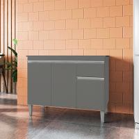 Balcao Com Tampo 120 Cm Tatiane Cinza Reajl Móveis Cinza - 6