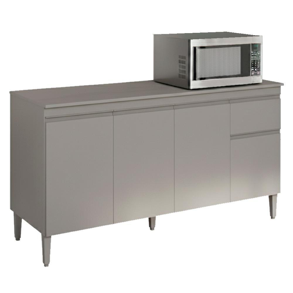 Balcao Com Tampo 150 Cm Tatiane Cinza Reajl Móveis Cinza - 1