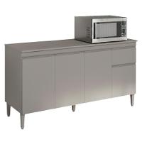 Balcao Com Tampo 150 Cm Tatiane Cinza Reajl Móveis Cinza - 1