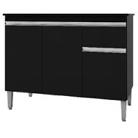 Balcao Com Tampo 120 Cm Tatiane Preto Reajl Moveis Preto - 1