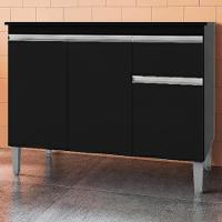 Balcao Com Tampo 120 Cm Tatiane Preto Reajl Moveis Preto - 2