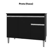 Balcao Com Tampo 120 Cm Tatiane Preto Reajl Moveis Preto