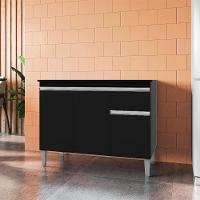 Balcao Com Tampo 120 Cm Tatiane Preto Reajl Moveis Preto - 6