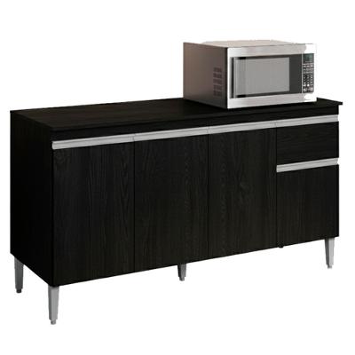 Balcao Com Tampo 150 Cm Tatiane Preto Reajl Moveis Preto