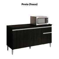 Balcao Com Tampo 150 Cm Tatiane Preto Reajl Moveis Preto