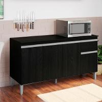 Balcao Com Tampo 150 Cm Tatiane Preto Reajl Moveis Preto - 6