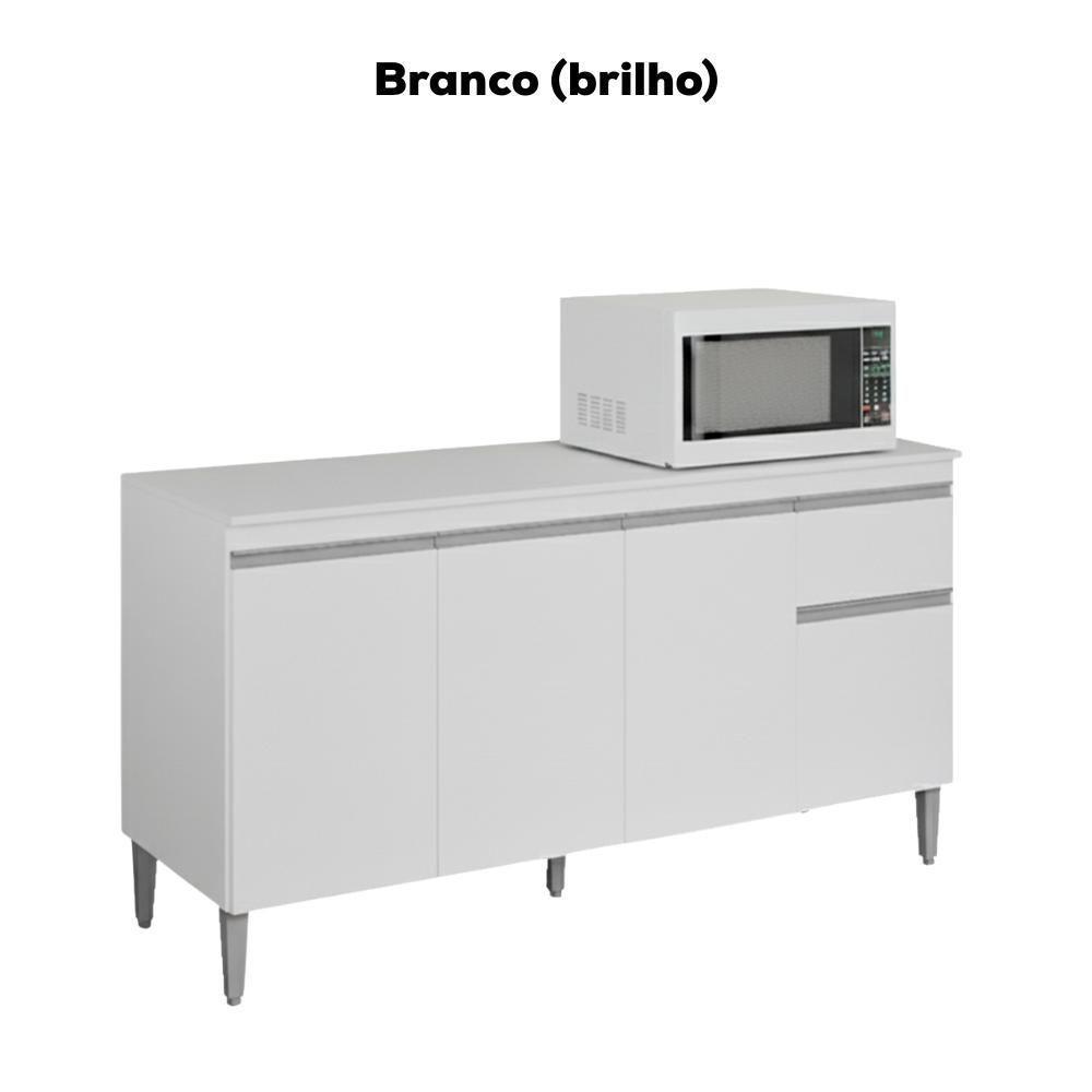 Balcao Com Tampo 150 Cm Tatiane Branco Reajl Moveis Branco - 4