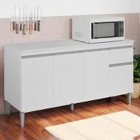 Balcao Com Tampo 150 Cm Tatiane Branco Reajl Moveis Branco - 2