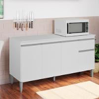 Balcao Com Tampo 150 Cm Tatiane Branco Reajl Moveis Branco - 6