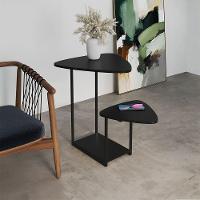 Mesa Auxiliar Lateral Cibele Ferro Preto Tampo Esfiha - 1