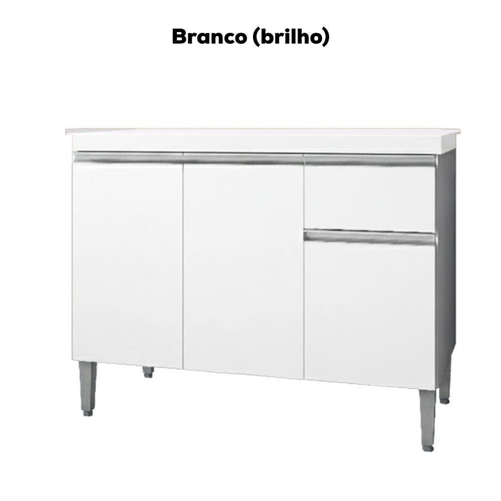 Balcao Com Tampo 100 Cm Tatiane Branco Reajl Moveis Branco - 4